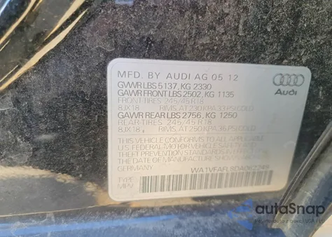 2013 Audi A4 Allroad Prestige from USA, damaged, VIN WA1VFAFL8DA062249